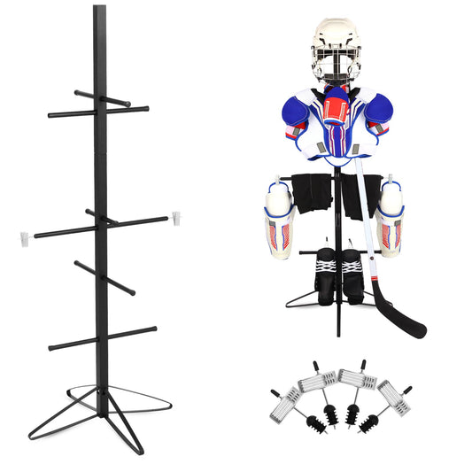MYHLPER Hockey Drying Rack Metal Hockey Gear Drying Rack Hockey Sports Gear Storage Dry Rack for Drying and Storing Adult and Child Hockey Equipment Drying Rack-4 Additional Hanging Clips
